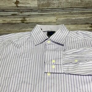 David Donahue Dress Shirt Purple Mens‎ Size 16.5-34/35